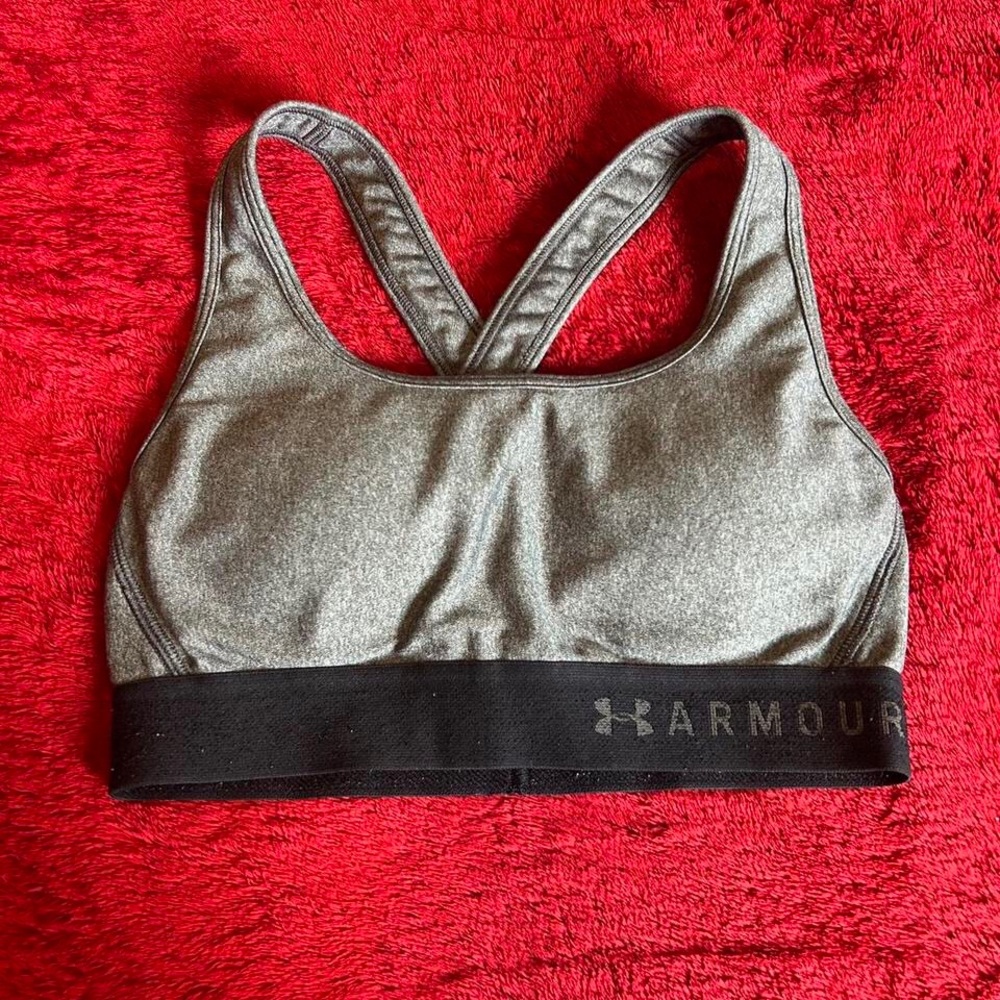 Medium Black and Grey Under Armour sports bra